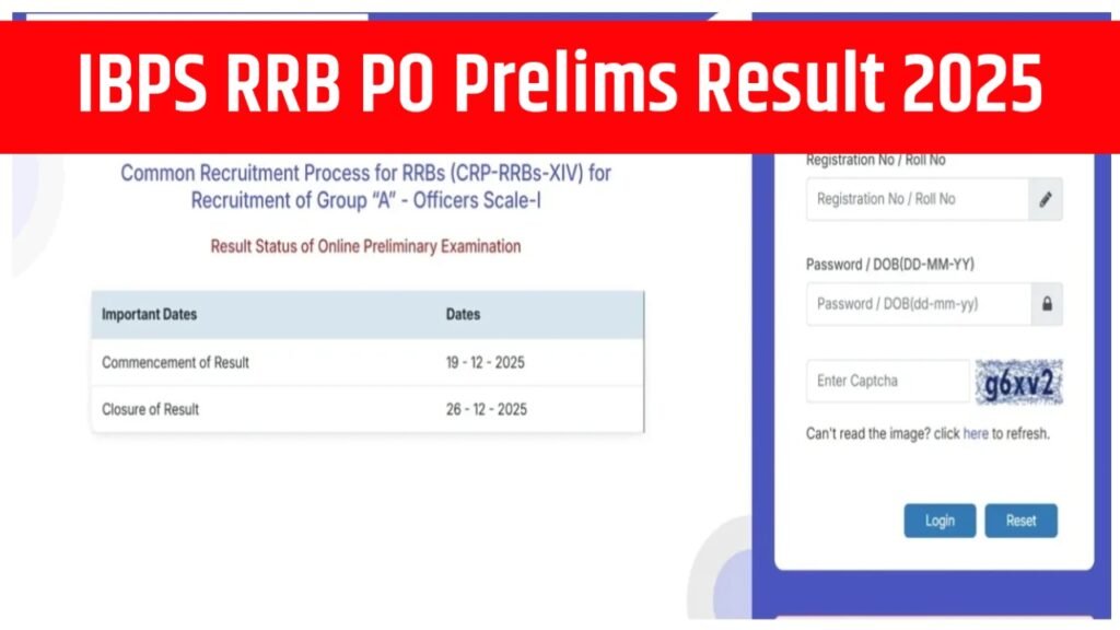 IBPS RRB PO Prelims Result 2025: IBPS PO Prelims Result Link @www.ibps.in